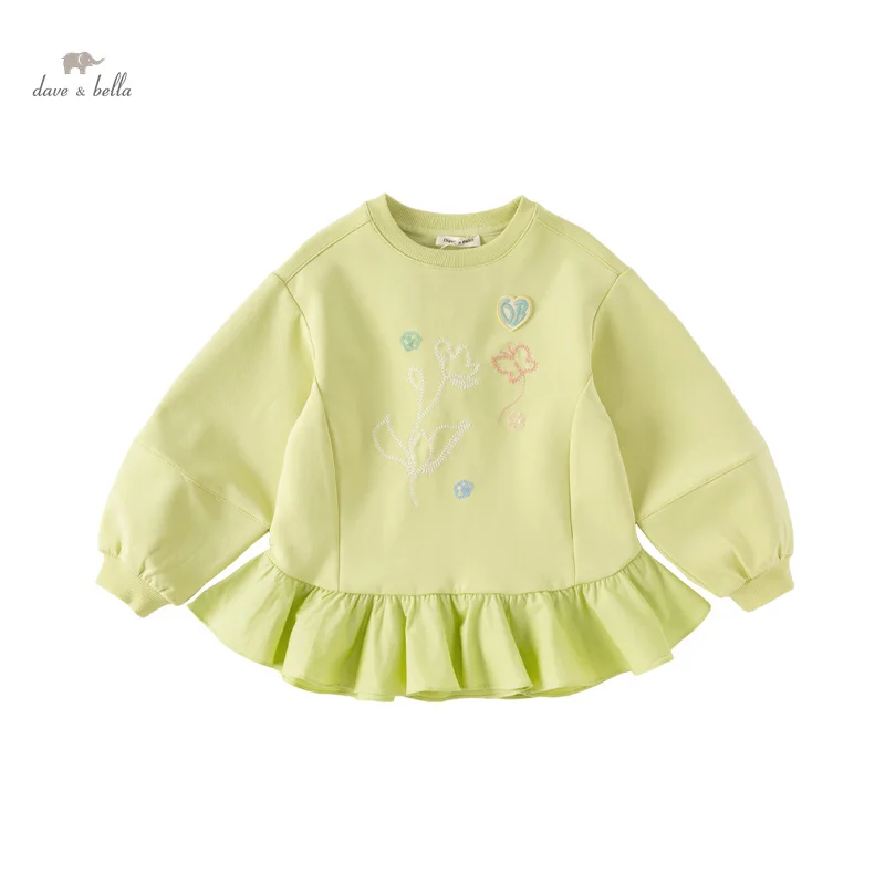 Dave Bella 2024 New Spring Girl\'s Baby Children Skirt Top Sweatshirt Casual Fashion Lovely Gentle Sweet Outdoor Party DK1247758