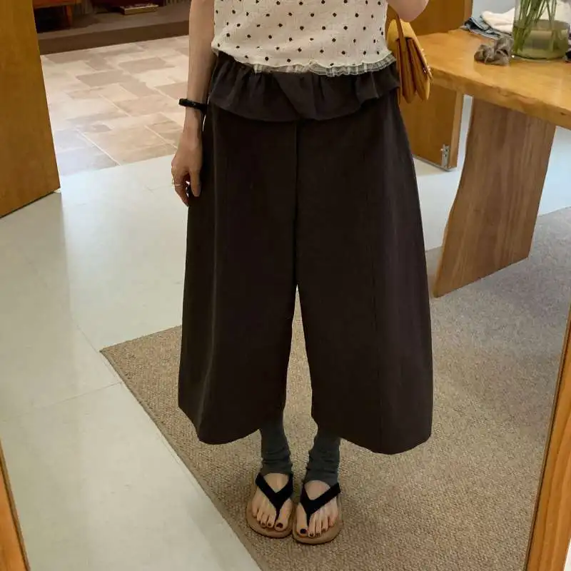 Korean Style High Waist Wide Leg Casual Pants Women's Spring Summer Fashion Design Sensation Eighteen Design Sensation