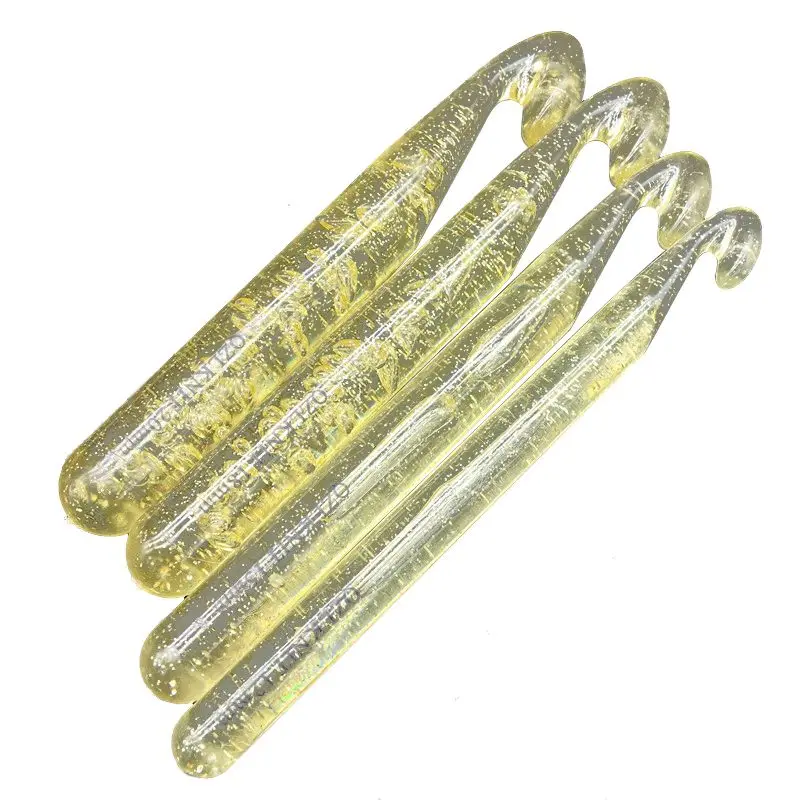 AT53  12mm-20mm 4Pcs / set Large size ABS Transparent Craft Knit Crochet Hooks Knitting Needles Weave Diy Craft Tool