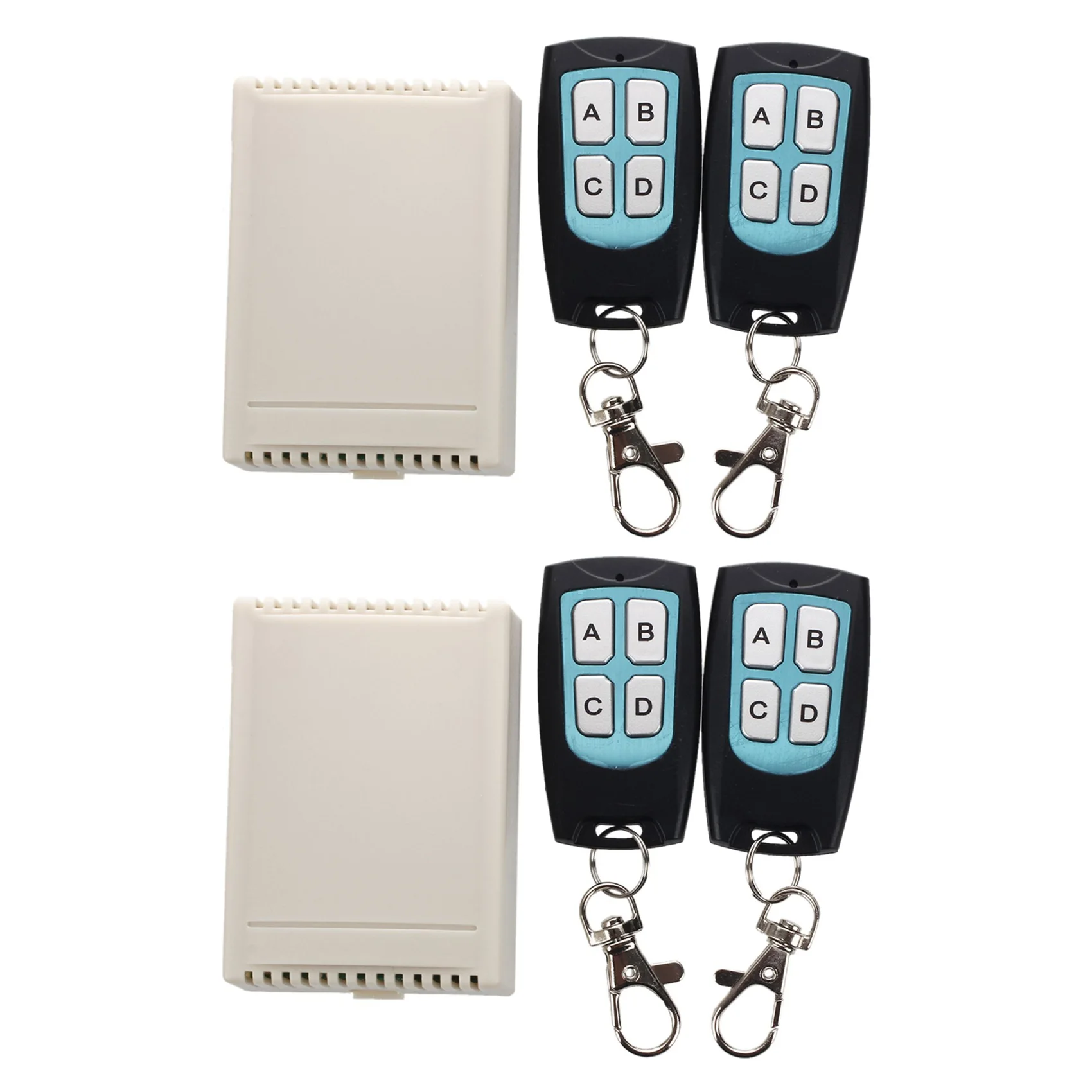 FULL-DC 12V 4 Channel 200M Wireless RF Remote Control Switch 4 Transmitter + 2 Receiver