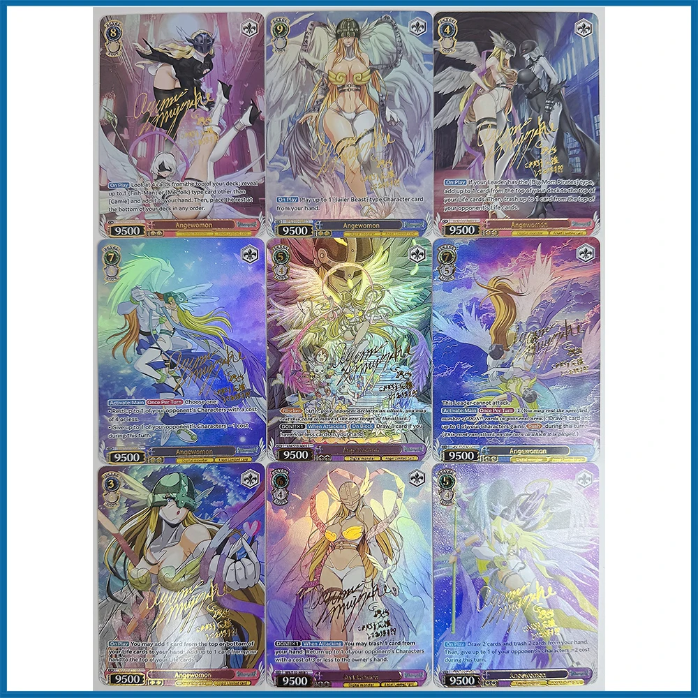 9PC/Set Anime Goddess Story DIY ACG Angewomon Premium Flash Card Boy Games Toys Birthday Gifts Collectible Cards Board Game