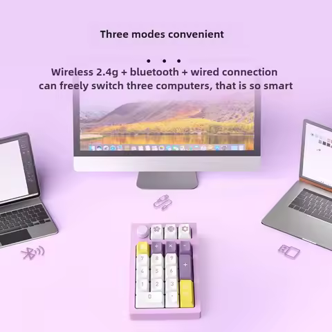 VTER K20 Mini Keyboard Wireless 3Modes HotSwap Support QMK VIA Custom Gasket Knob Portable Number Keyboard PC Accessories Gifts