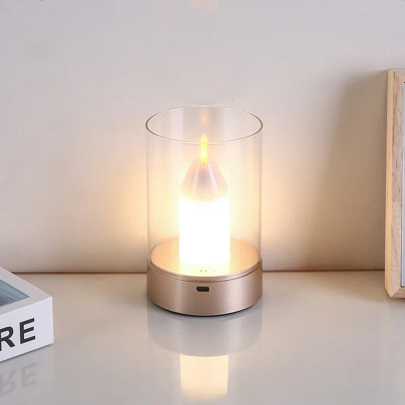 3Pcs/Lots Candle Rechargeable Night Birthday Outdoor Couple Gift Candlelight Dinner Foreign Trade Explosion Hand