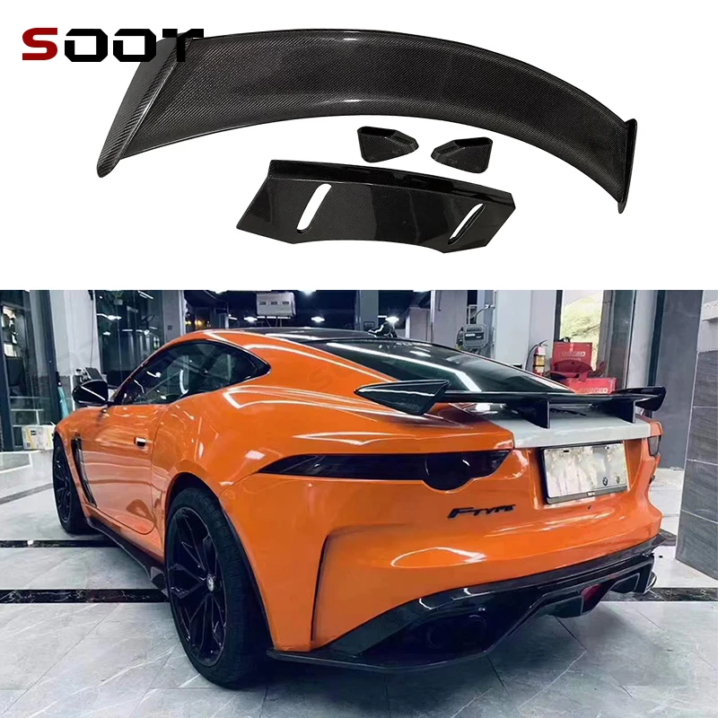 

For Jaguar Ftype SVR Style Carbon Fiber spoiler Tail fins Car Rear Trunk Spoiler Lip Wing Lip Car Auto Parts