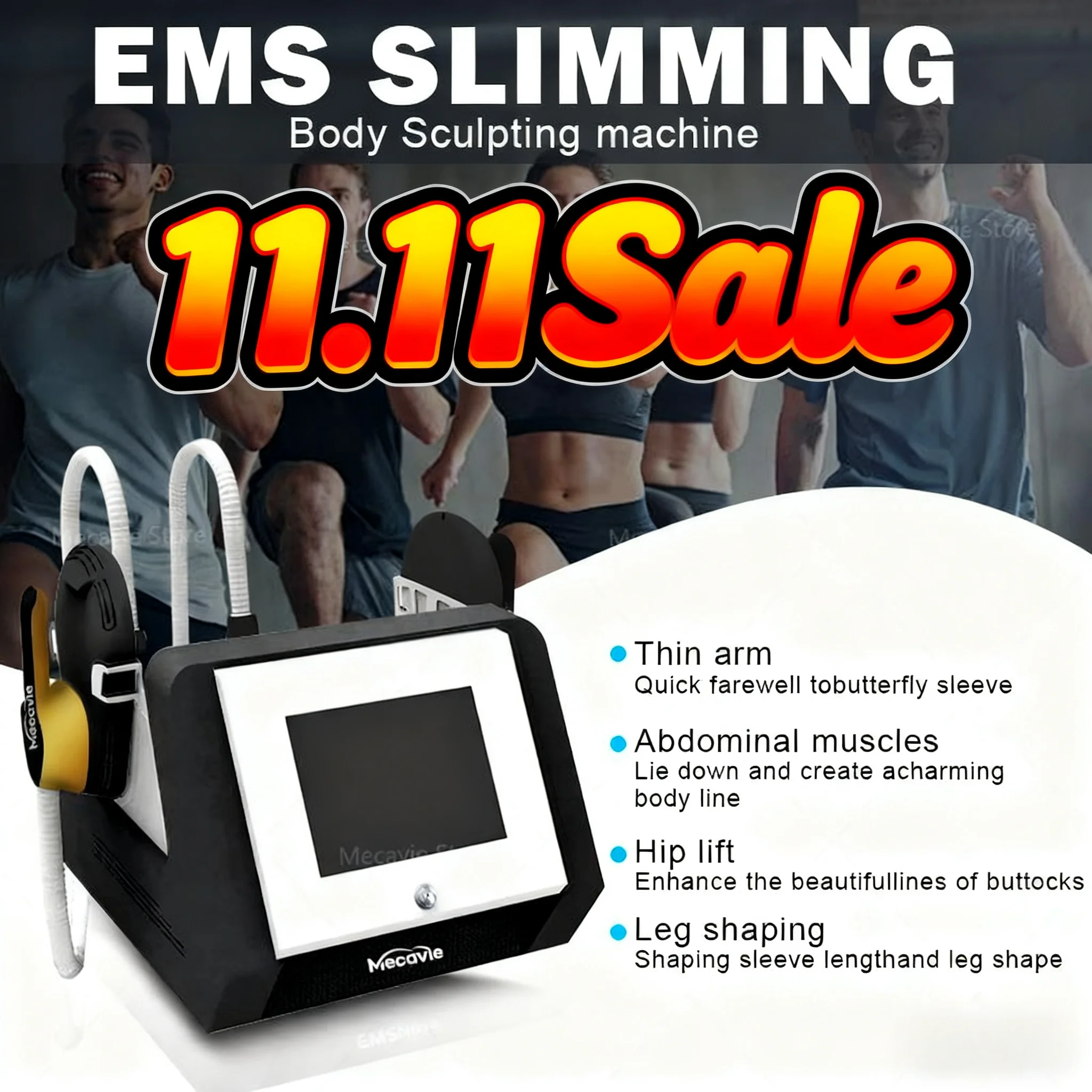 

11.11 Sale 2 in 1 MECAVIE Muscle Builder Slimming Trainer Features 6500W body Contouring buttock lifting Fitness equipment