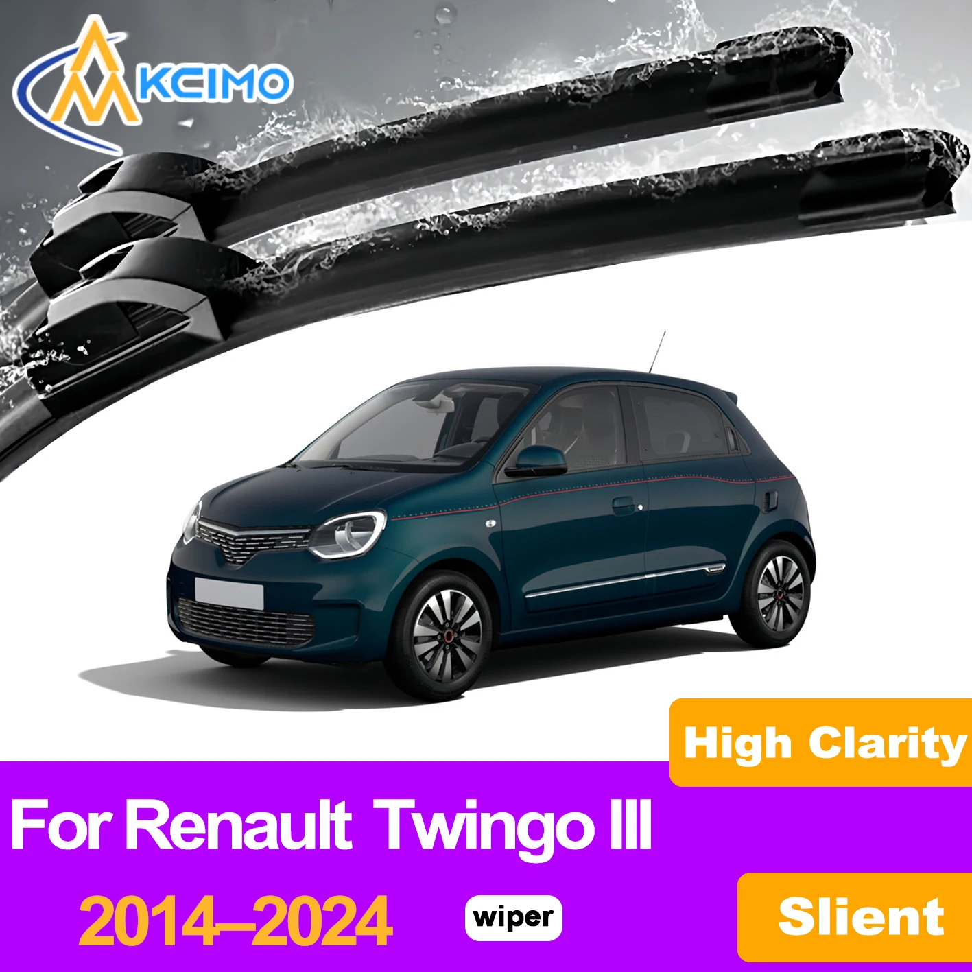 

KCIMO 2PCS Front Windshield Wiper Blades For Renault Twingo III 2014–2024, Silent Sweep Optimal Performance in All Weather