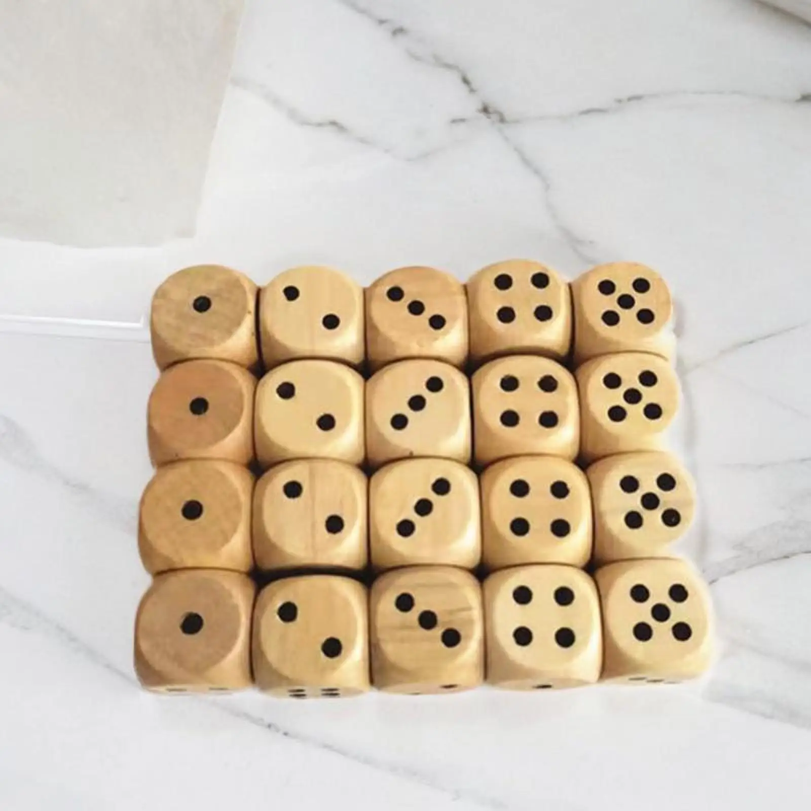 20Pcs Wooden Dice Set Collectibles Standard for Board Games Table Game Bar