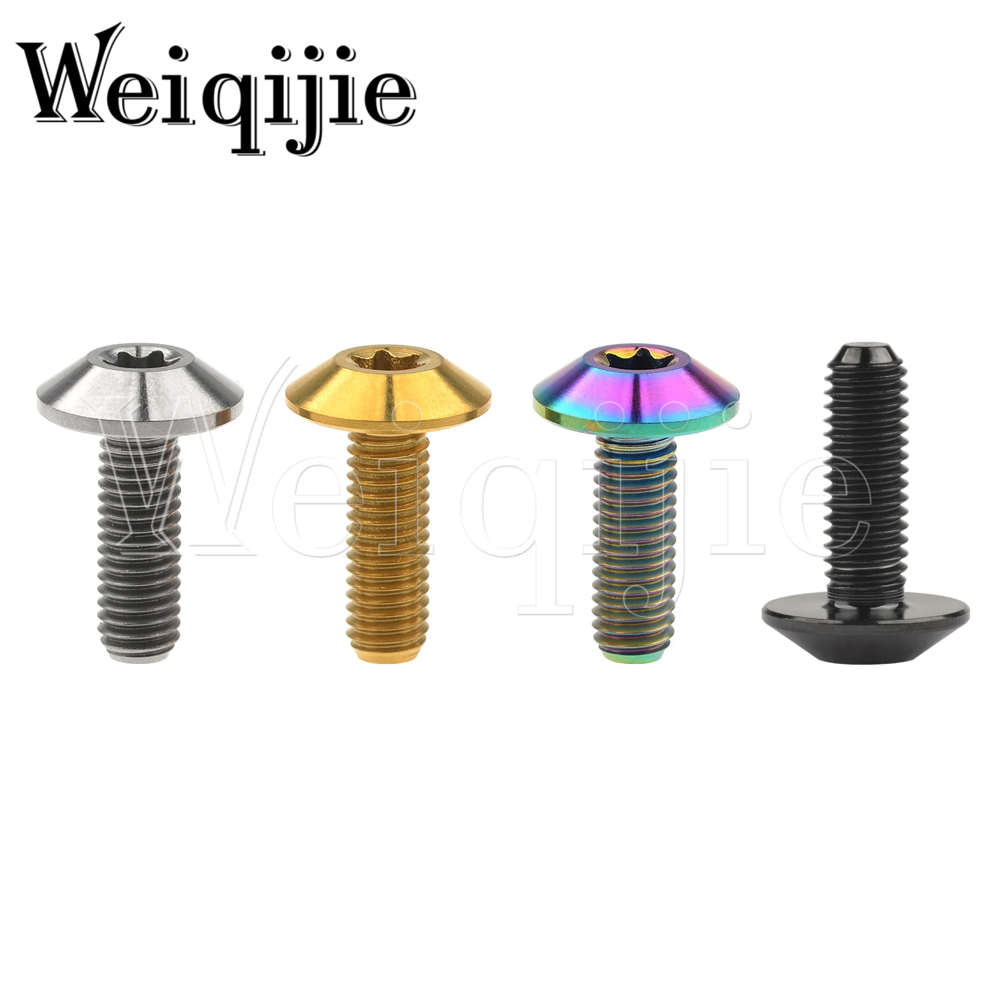 Weiqijie Titanium Ti Bolts M4/M5/M6x12 15 20 25mm Torx Head for Bicycle And Motorcycle Screw Fastener