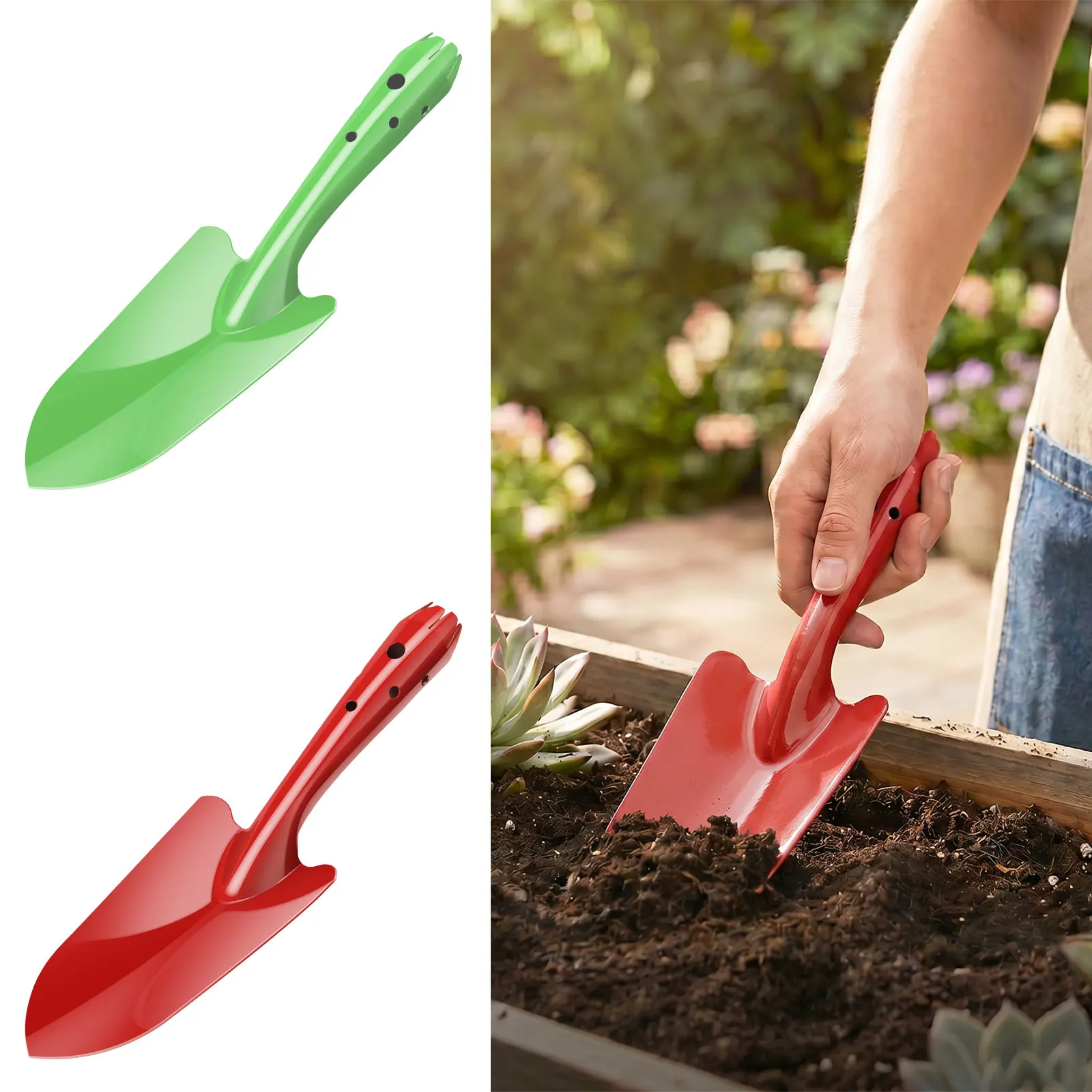 Garden Trowel Rust Resistant Metal Garden Hand Shovel Small Gardening Tools for Planting Digging Succulent Care Garden Trowel
