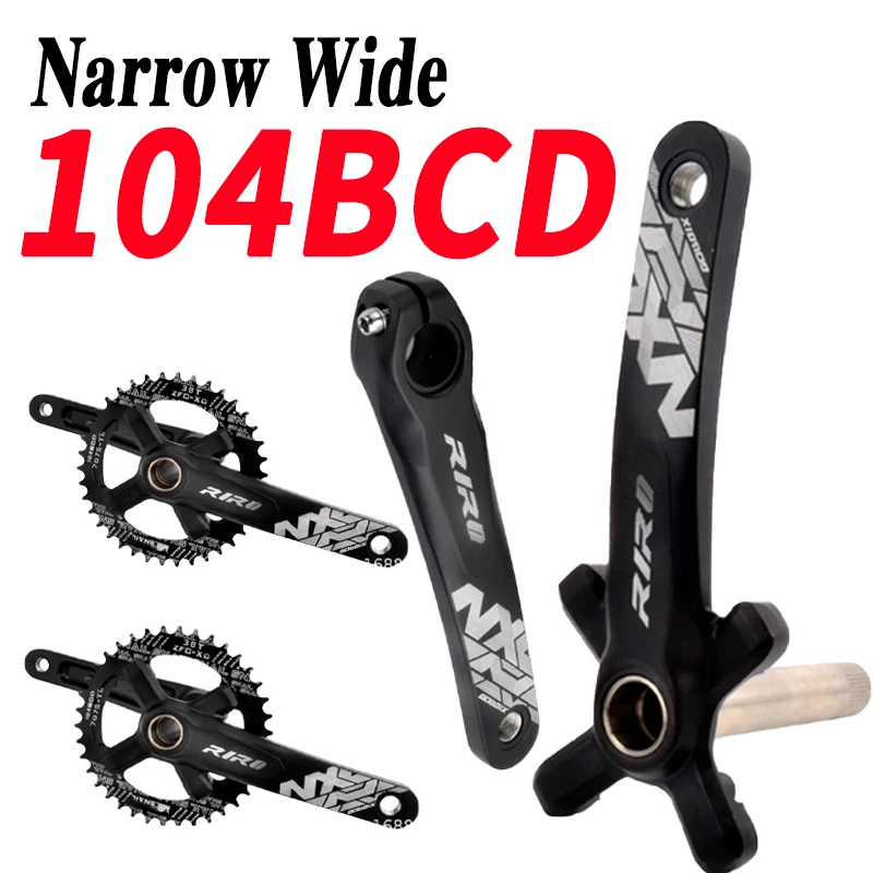 

104BCD 170mm Crankset Hollowtech Integrated Crank MTB Single Chainring 32t 36t 34 38 Teeth Narrow Wide