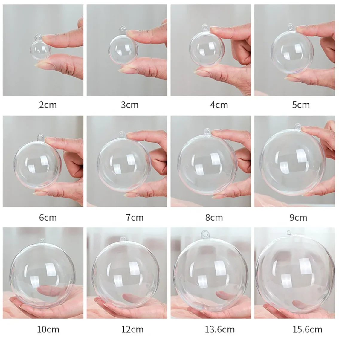 1-20CM Transparent Balls Hollow DIY Plastic Fillable Bauble Xmas Tree Hanging Ornaments Home/Wedding Party Gifts Box Decor Part view 2