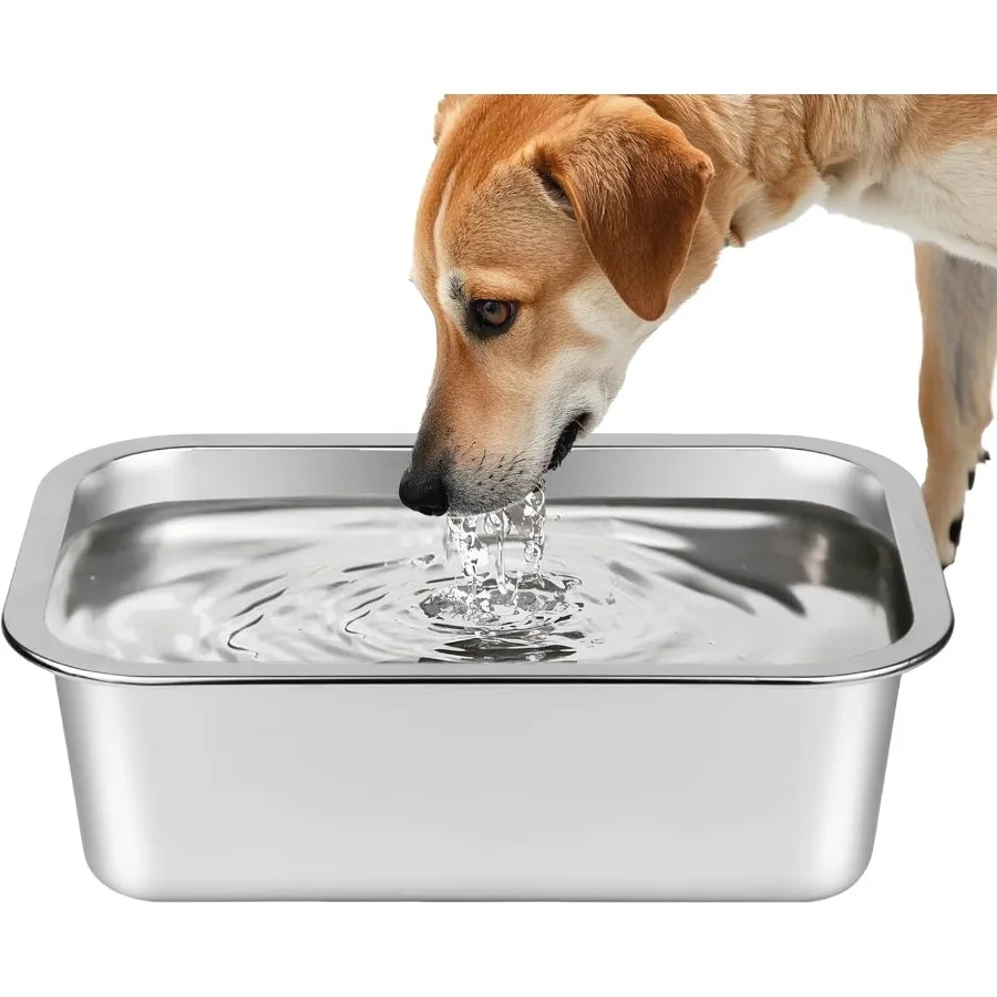 

Нержавеющая сталь, 1,25 галлонов, большая собака, вода B, металлическая корм для собак, B, без пролива, уличная кормушка, тарелка для кошек, большой Ext