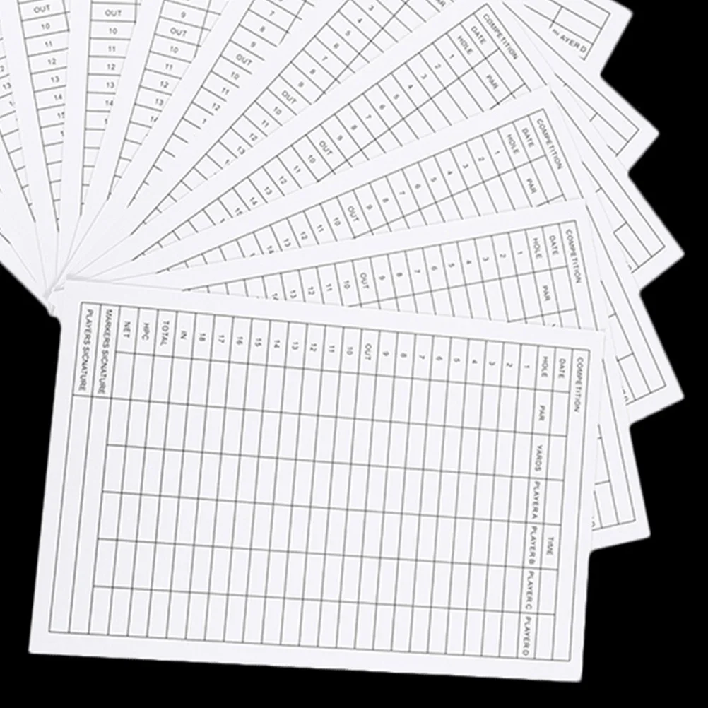 

20Pcs Coated Paper Golf Score Sheets Foldable Scorecards for Outdoor Sports Smooth Writing Score Record Cards Competition Supply