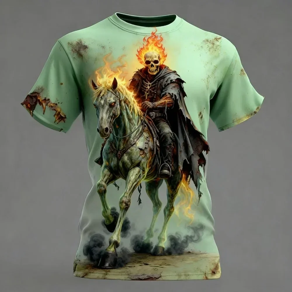 Halloween Kreatives Horror-Zombie-3D-Druck-T-Shirt für Männer und Frauen, modisches Street-Party-Casual-Familienfreundliches Kurzarm-T-Shirt – Detail 5