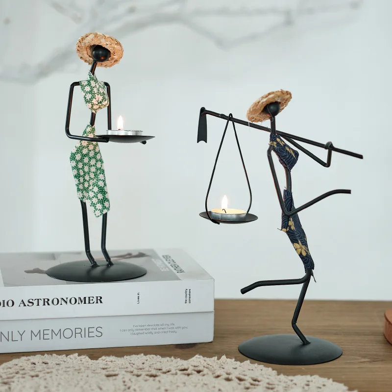 

Candle Holders Women Decor For Table Desk Decorative Dining Room Candleholder Sculptures Resin Candlestick Vintage