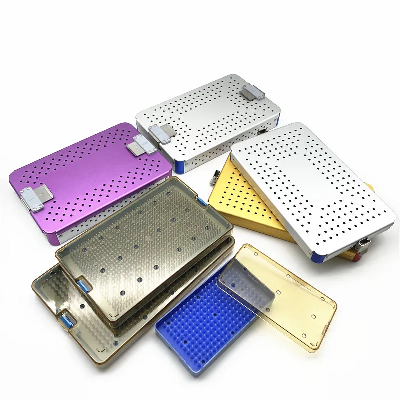 Sterilization Tray case Disinfection Box Autoclavable with Silicone Pad eye Surgical instrument