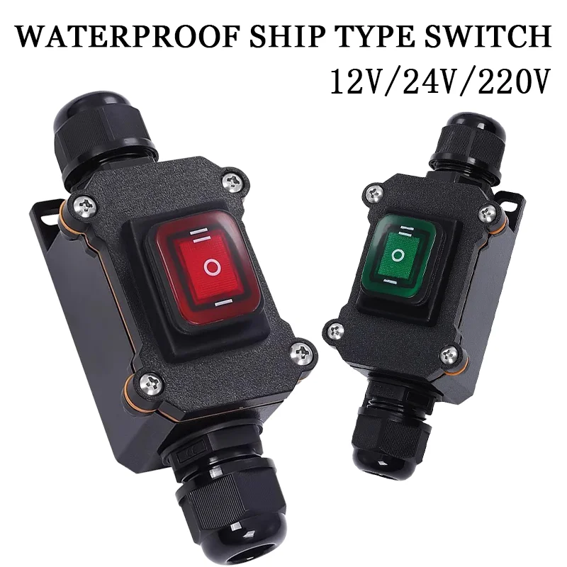 Waterproof Switch IP65 Waterproof Ship Type Switch 220V/24V/16A/30A Rain Proof Outside Electrical Room Ampere Box Second Gear