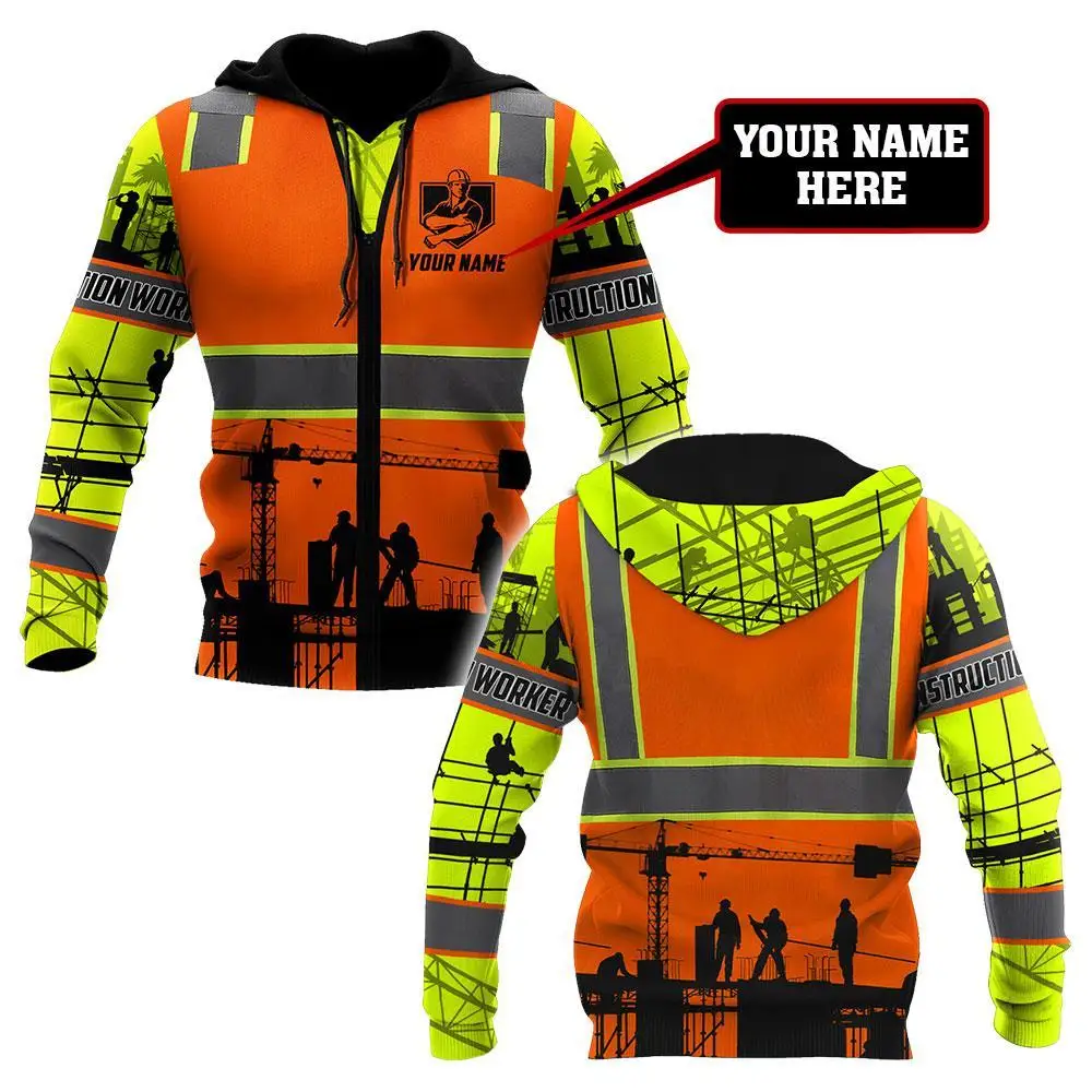 Construction Worker Safety Custom 3DPrint Jacket Men/Women Hooded Sweatshirt Zipper Hoodies Casual Streetwear Unisex Pullover-10