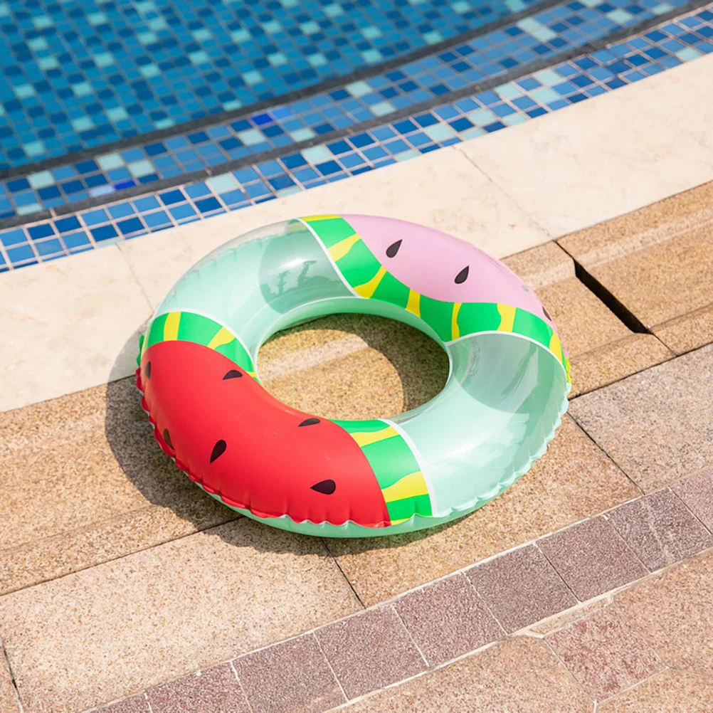 

1pc Watermelon Inflatable Swimming Ring For Adults Thick Pvc Floating Ring Smooth Edging Anti-Leakage Nozzle Comfortable