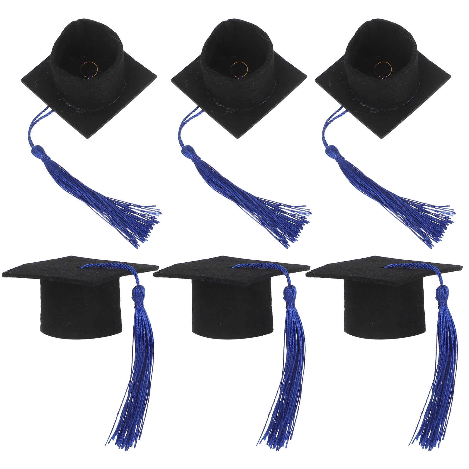 

6pcs Doctoral Cover Mini Mini Doctoral Cap Tassel Tassel Bottle Stoppers Graduation Supplies Festive Gifts