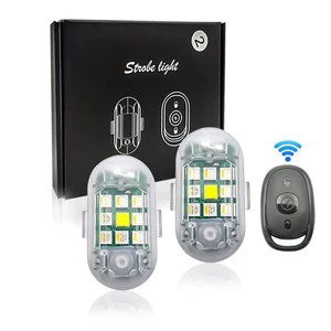 جهاز التحكم عن بعد اللاسلكي LED ضوء ستروب للسيارة السيارات دراجة نارية دراجة بدون طيار سكوتر مضاد للتصادم مؤشر فلاش مصباح التحذير أعلى 6 ولاعة Vospic مبيعات - رقم 5