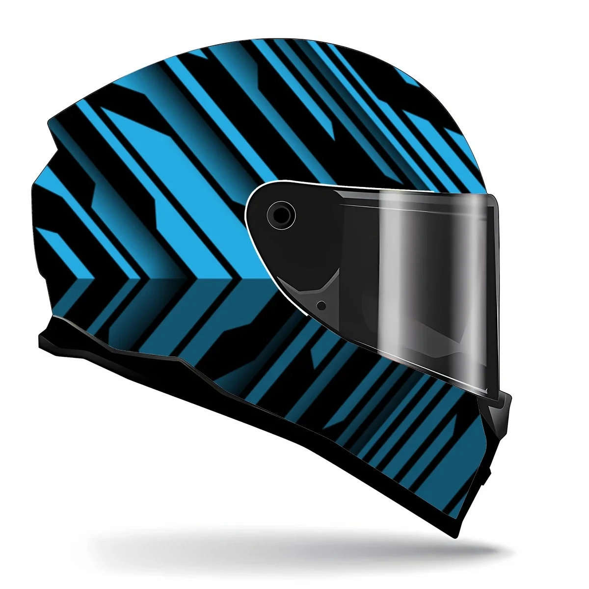 Geometric Cyber Design Full Helmet Wrap Sticker Motorcycle Helmet Racing Graphic Decal Vinyl Wrap Helmet Decorative Sticker