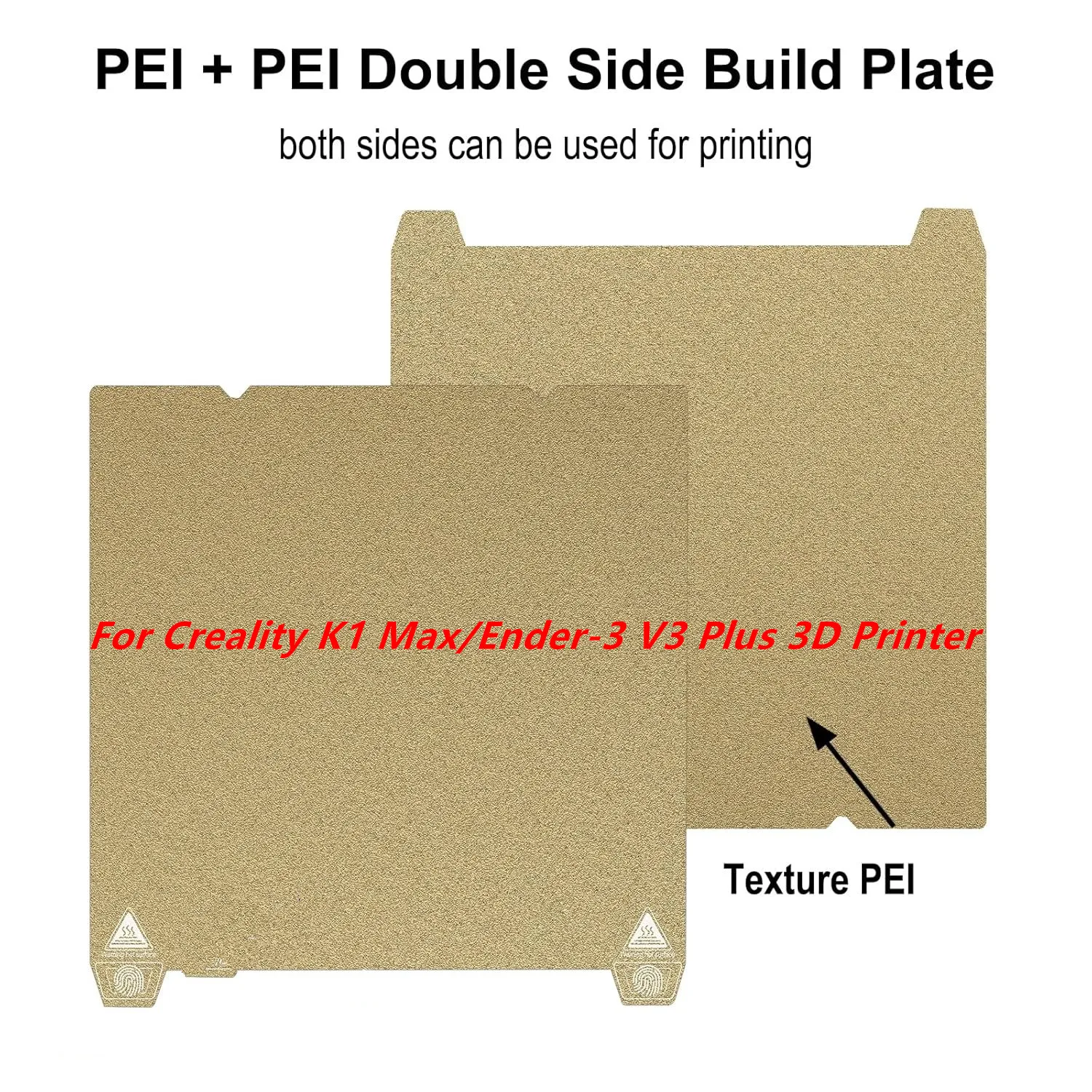 Upgrade 310x315mm PEI Build Plate for Ender-3 V3 Plus Double Sided Textured PEI Sheet Flexible Heated Bed for Creality K1 Max