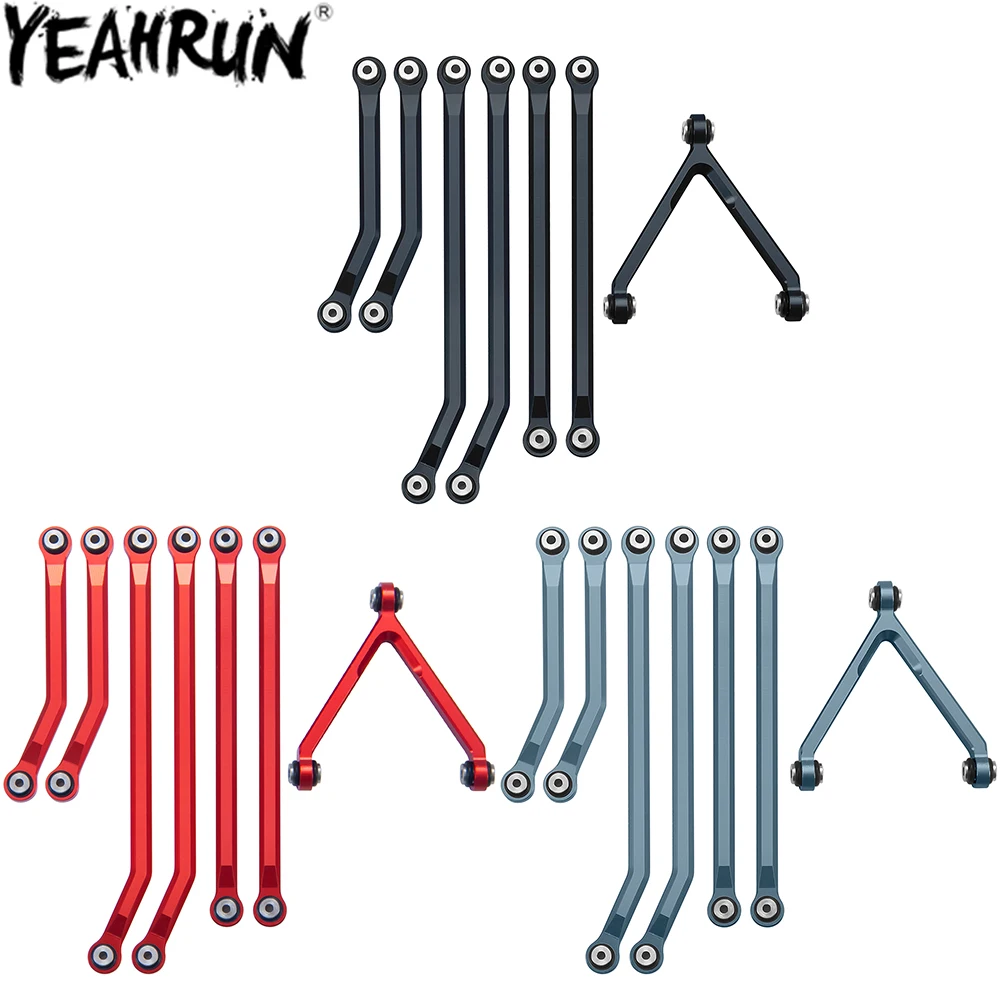 

YEAHRUN CNC Aluminum High Clearance Chassis Links Linkage Set for 1/24 RC Crawler Axial SCX24 Deadbolt Gladiator JLU 4WD Parts