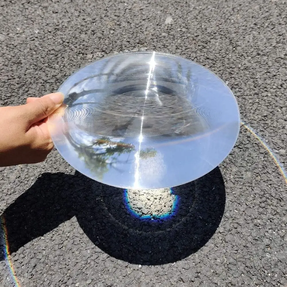 Fresnel Lens, Diameter 200mm (7.9'') Focal Length 100mm Acrylic Lens (not Glass) for Physics Classroom Solar Heating Magnifiying