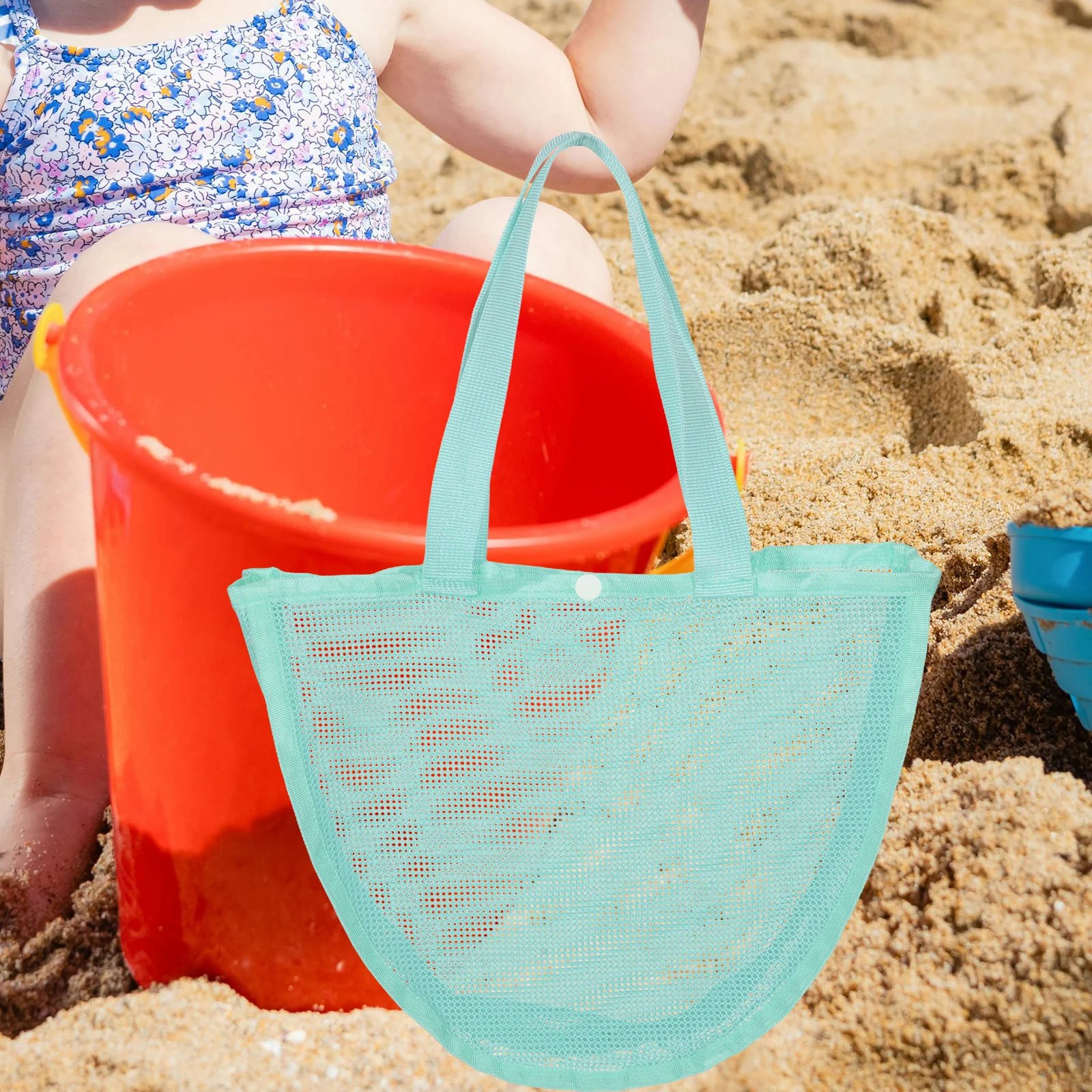 4 Stücke Kinder Strand Mesh Taschen Tragbare Tragetasche für Sand Lagerung Outdoor Reise Shell Sammlung Tragetasche Strand Mesh Tasche Schulter