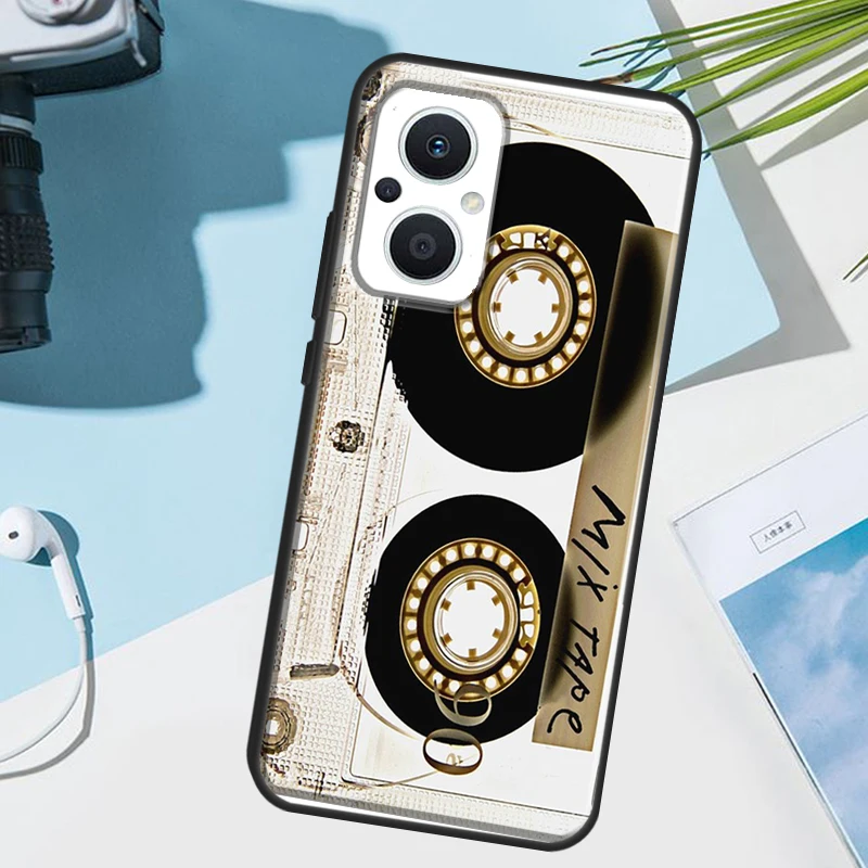 Cassette Mix Tape Case For OPPO Reno 14F 14 13F 13 12F 12 11F 11 7 8 10 Pro 8T OPPO Find X9 X8 X6 X5 Pro Cover