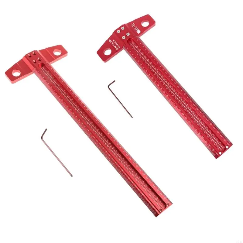 

L74C 300/400mm Aluminum Alloy Woodworking Marking T-Ruler Scriber Square Hole Marking Gauge Rules Measuring