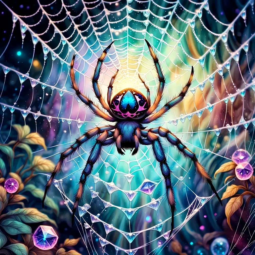 

EverShine Diamond Embroidery Spider DIY 5D Full Square Round Drill Diamond Art Painting Kit Animal Mosaic Kits Home Decoration