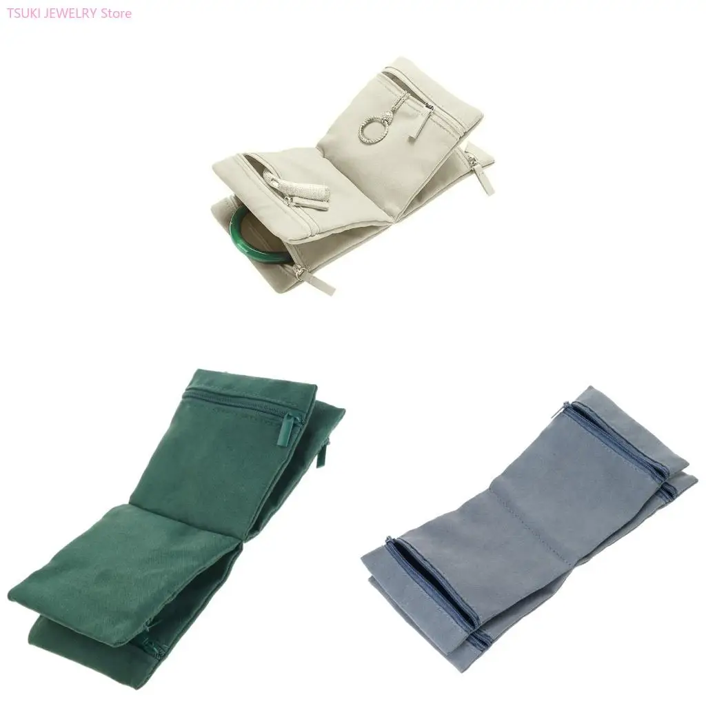 

62KE Sturdy Flannel Jewelry with Multi Section For Travel And Home Organization