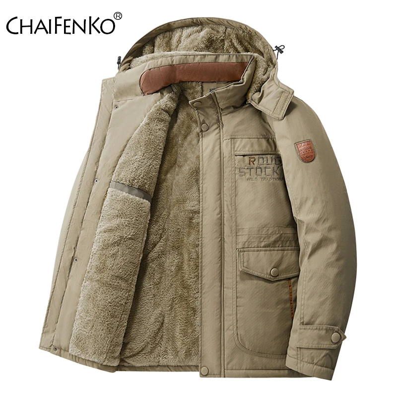 

Мужская флисовая теплая удобная куртка, новая модная ветрозащитная съемная шапка, пальто, зимняя утепленная повседневная однотонная парка для мужчин на открытом воздухе