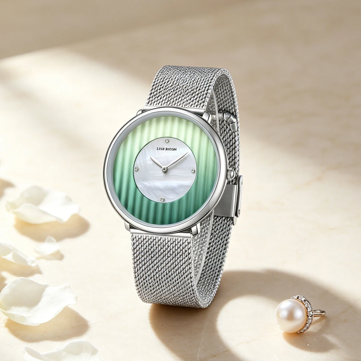 LIGE New Women Watch Top Luxury Brand Steel Mesh Waterproof Ladies Watches Flower Quartz Female Wristwatch Charming Girl Clock