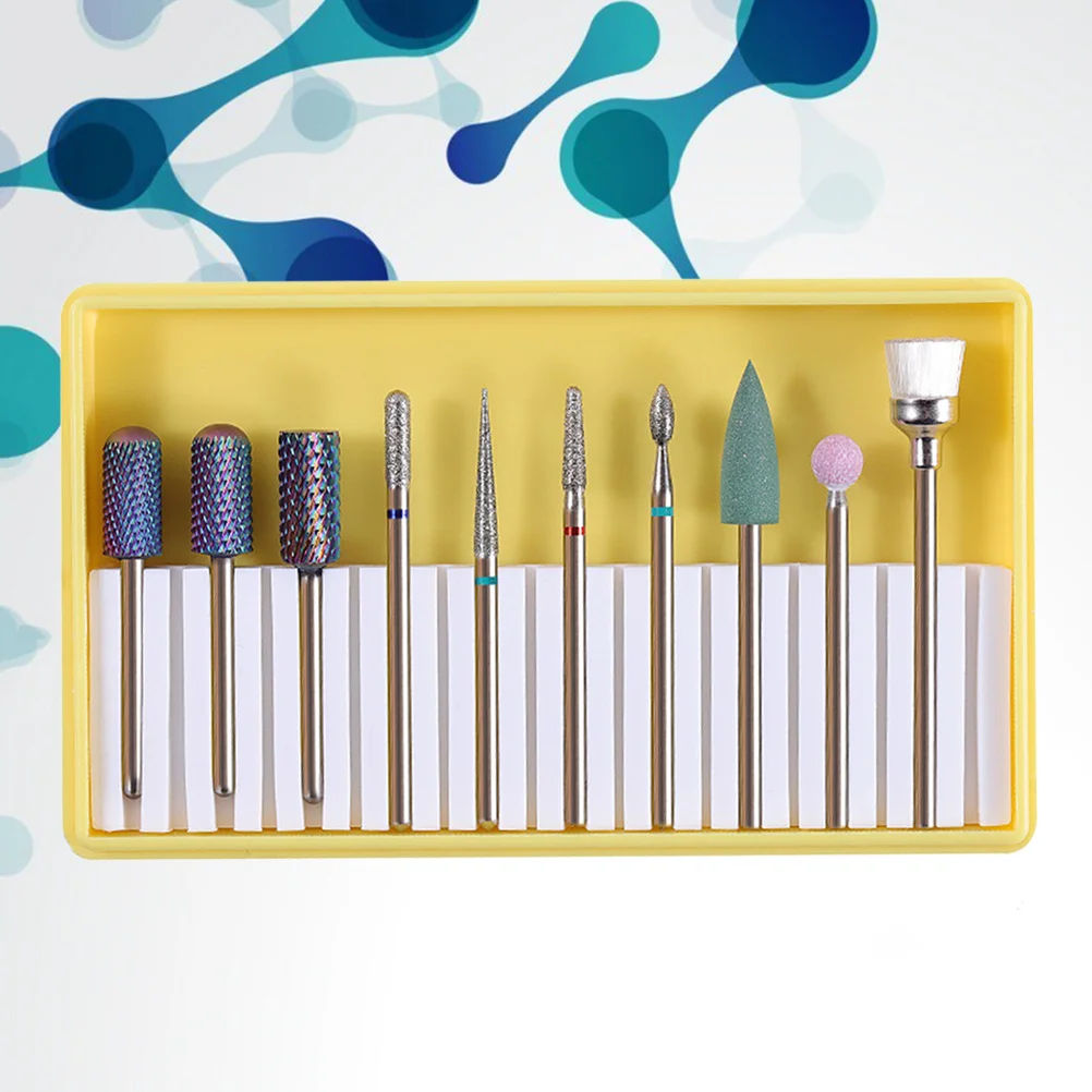 1Set Nagelboren Set Professionele Keramische Manicure Slijpkop Geel Elektrisch Nagelpolijstgereedschap voor Acryl en Gel