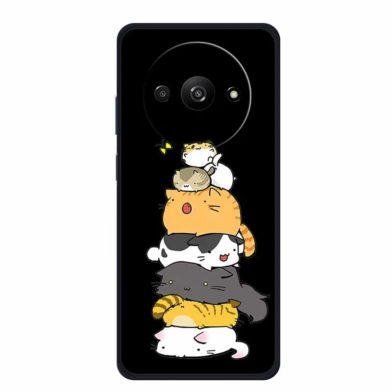 6.71" For Xiaomi Poco C61 Case Anti-knock Silicone Black Soft Back Cover Case For Poco C61 Phone Case C 61 PocoC61 Cute Cartoon image 3