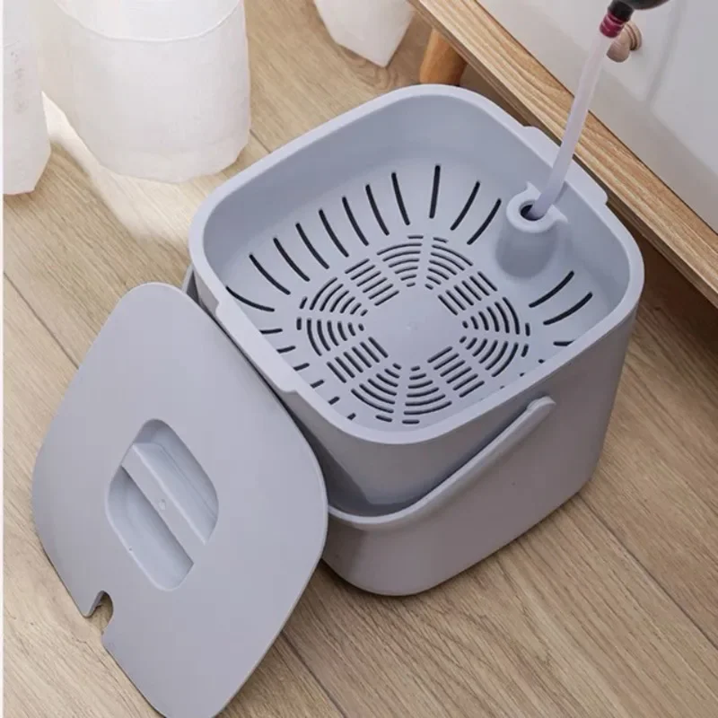 Home Simple Tea Set Accessories Tea Residue Bucket Filter Tea Leaf Waste Water Bucket Small Plastic with Lid Drainage