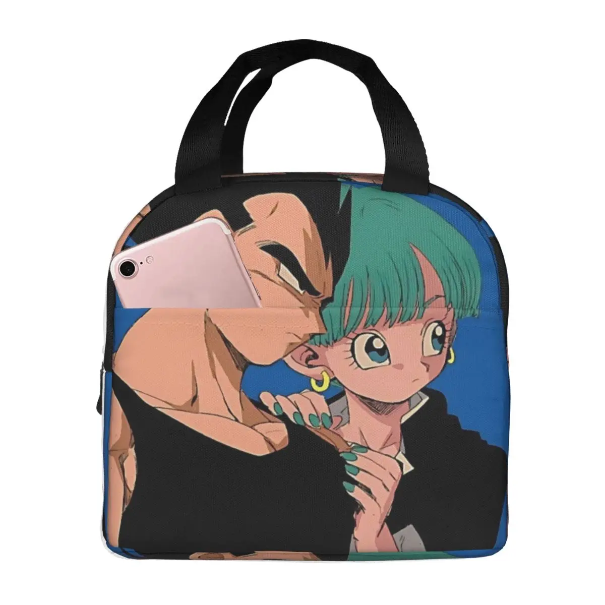 

Изолированная сумка-холодильник Vegeta And Bulma Dragon Ball, многоразовая большая сумка-тоут для обедов, сумка для еды, дорожная сумка для колледжа