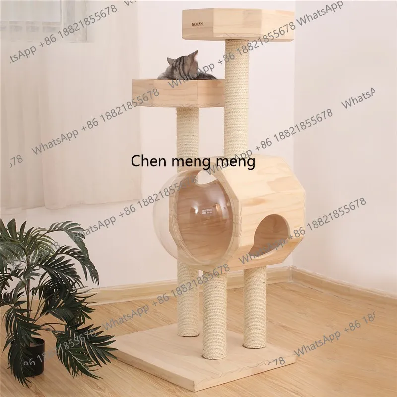 

Небольшая космическая капсула, рамка для лазания для кошек, многофункциональная стойка для гнезда для кошачьего дерева, пеньковая веревка, рамка для лазания для кошек