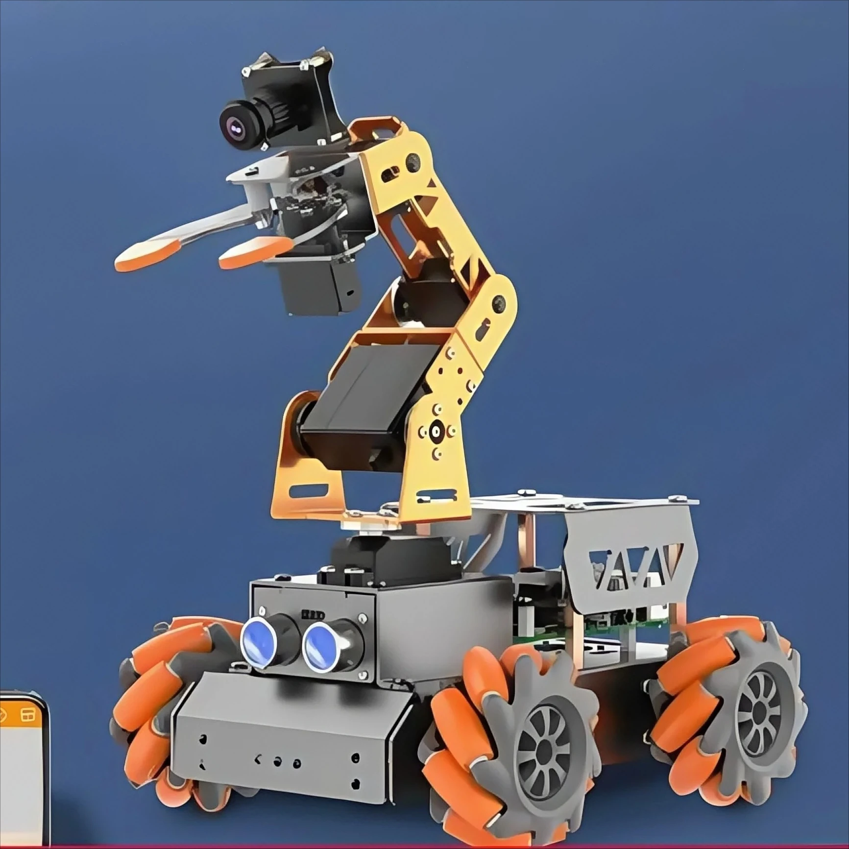 Raspberry Pi 5/4B Visual Robotic Arm MasterPi Handling Robot Mecanum Wheel Programming Smart Car