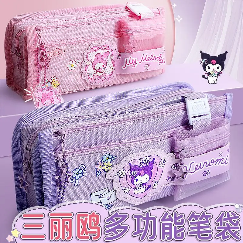 

Kuromi мультфильм девушка пенал Sanrio kawaii канцелярские принадлежности пенал Cinnamoroll студент новый аниме большая вместимость модное хранилище