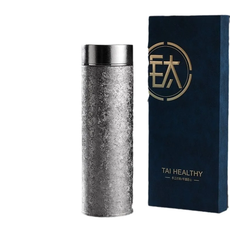 

Pure Titanium Insulated Cup Large Ice Flower Insulated Water Cup Car Mounted Tea and Water Separation Tea Cup