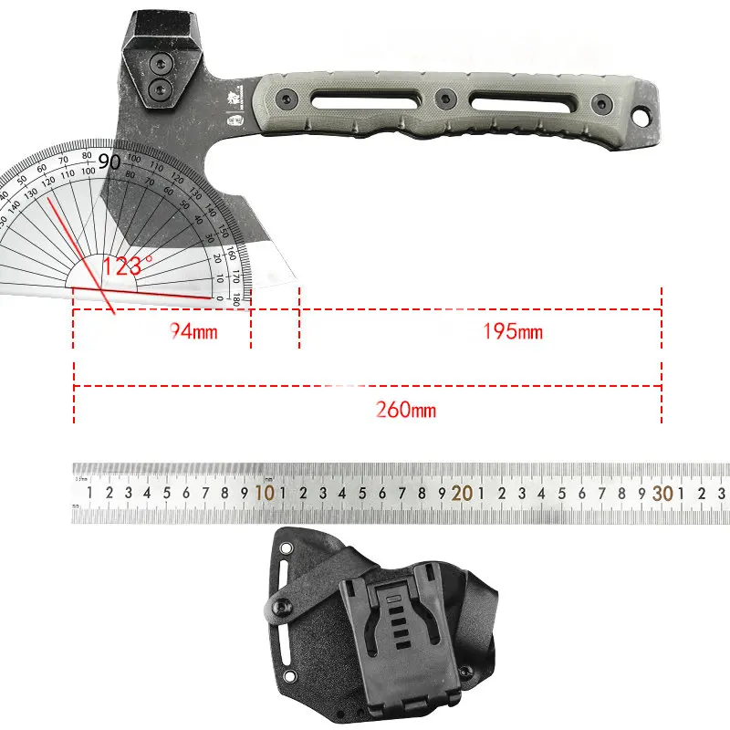 Imagem -06 - Outdoors Tactical Axe Tomahawk Ferramenta de ao ar Livre Caça Camping Sobrevivência Machados Mão Machado de Fogo Aço Inoxidável hx