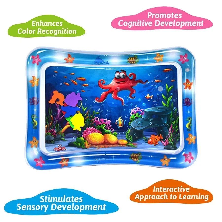 Infinno Inflatable Tummy Time Mat Premium Baby Water Play Mat for Infants and Toddlers Baby Toys Anti-fall puzzle Climbing Water