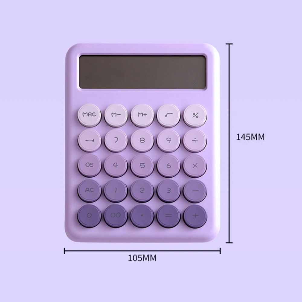 Desktop Calculator 12 Digit Large LCD Display Big Round Button Cute Gradient Colored Calculator Suitable for Office School Home