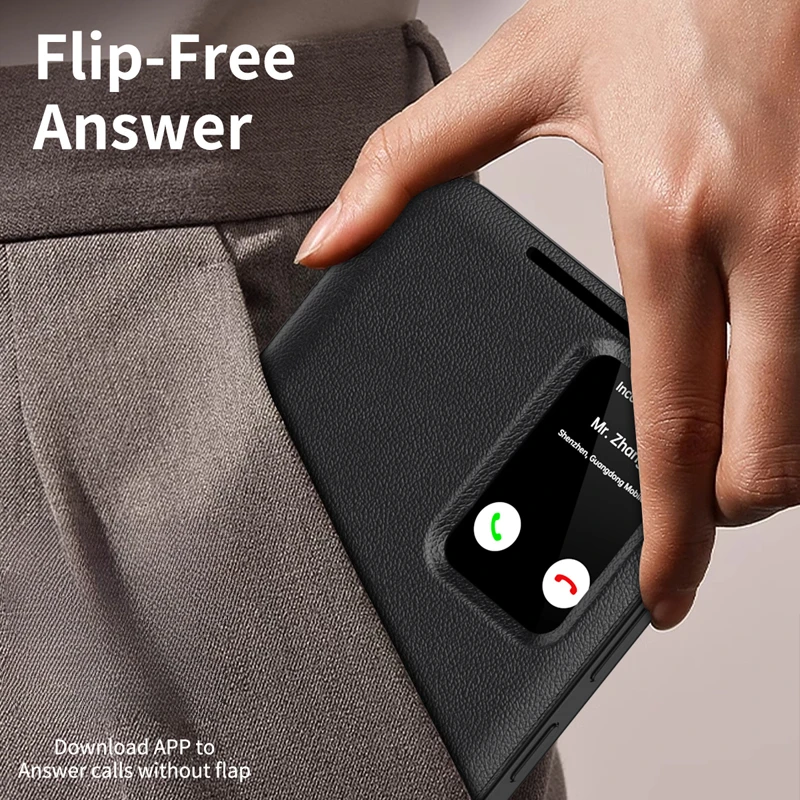 For Samsung Galaxy S25 Ultra,S25 Plus ,S25 Case Smart View Window PU Leather Wallet Flip-Free Answering Cover with Card Slot