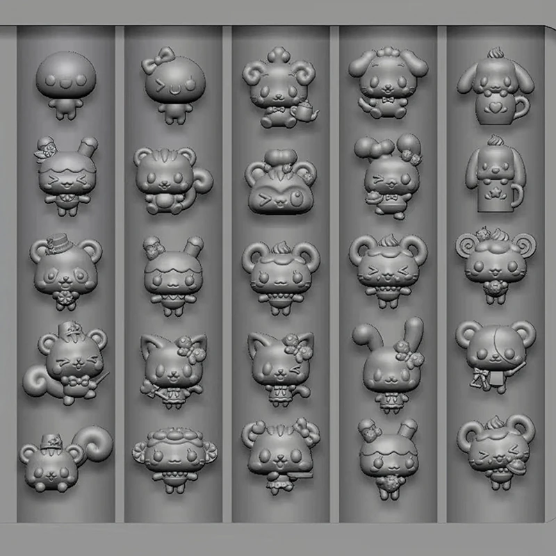 Moules d'art d'ongle en Silicone en Relief 3D, dessin animé Animal lapin chat chien conception bricolage décorations d'art d'ongle modèle de manucure Transparent