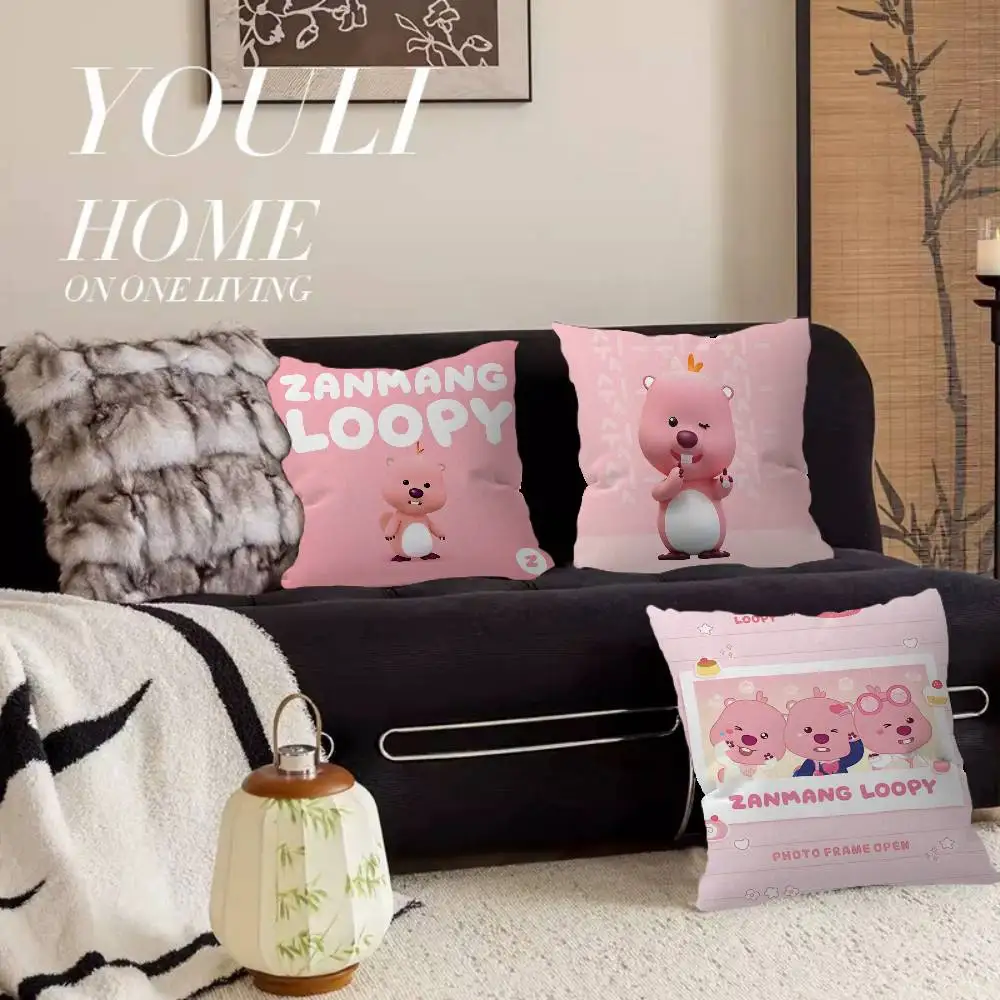 Cute Zanmang Loopy Fashion Office Cushion Pillowcase Car Cushion Cover45X45CM Lumbar Pillowcase Sofa Pillowcover